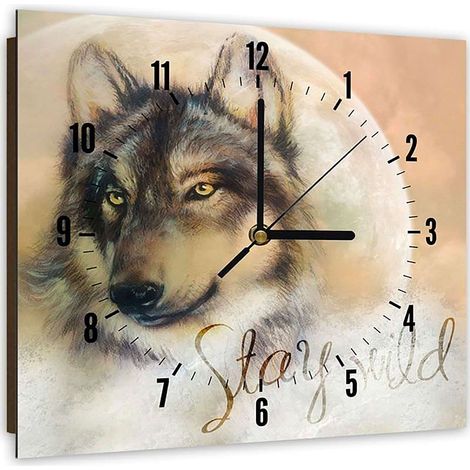 Horloge Murale Loup Inspirante pour Intérieurs Modernes - 60 x 60 cm