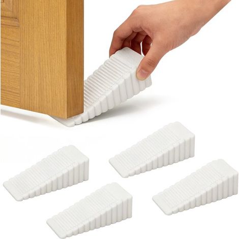 Calzas de goma para puertas y suelos，4 piezas，9,63,952,85 cm，Tope de puerta antideslizante y duradero，Tope de puerta apilable (1/5)