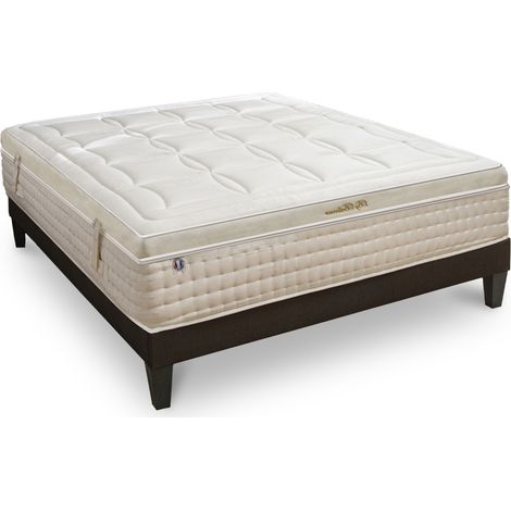 BELLECOUR LITERIE Ensemble EMPEREUR 140x190 cm Matelas Mémoire de forme + Sommier Bois (1/5)