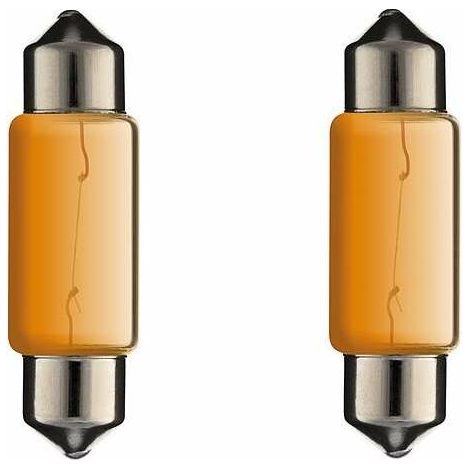 2x ampoule 12V 5W SV8,5 10x36mm orange navette voiture moto remorque tracteur