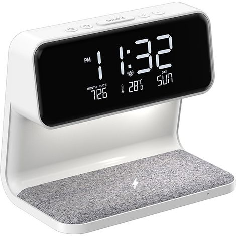 Réveil à chargement sans fil - Lampe de bureau avec calendrier intelligent - Intensité variable (1/5)