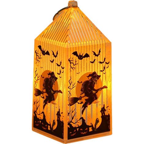 Lanterne LED d'Halloween, petite lanterne sans flamme de style rétro, décoration d'Halloween (1/4)