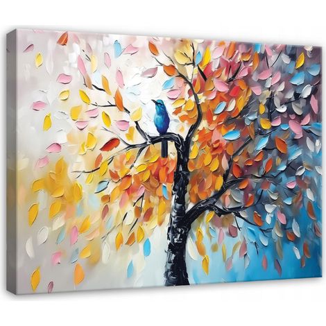 Tableau mural sur toile, arbre 3D abstrait moderne, décoration murale pour salon et chambre, impression haute définition, 120 x 80 cm