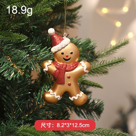 Vergoldeter Weihnachtsschmuck aus Kunststoff, hochwertiger Weihnachtsbaumschmuck mit Cartoon-Motiven, Partydekoration, Fensterdekoration.
