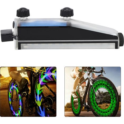Lampe de vélo en plastique rechargeable par USB, 14 couleurs, 28 couleurs changeantes, pour rayons de vélo, décoration (1/5)
