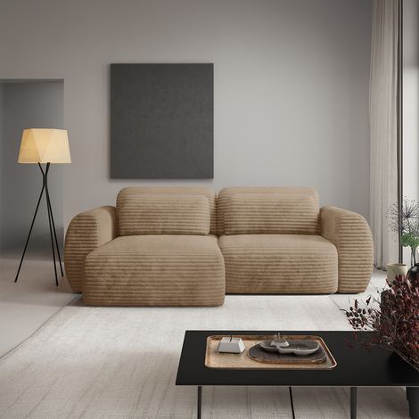 3-Sitzer-Wende- und -Schlaf-Ecksofa mit Bettkasten Camilla Beige