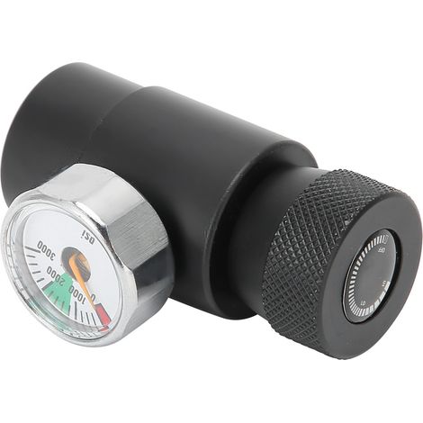 Adaptateur de Recharge de Cartouche CO2 avec Manomètre ASA 3000 PSI et Connecteur Noir (1/5)