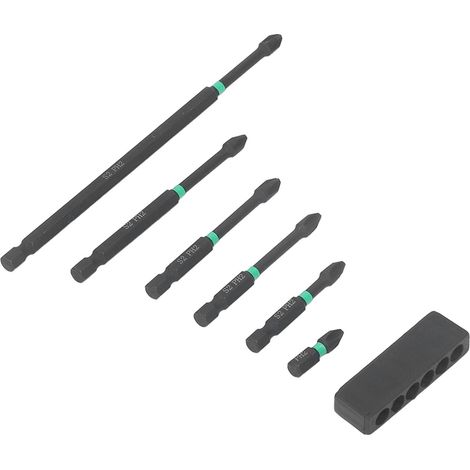 Jeu de 6 embouts de tournevis PH2 en acier S2, robustes et magnétiques, pour perceuse électrique. (1/5)