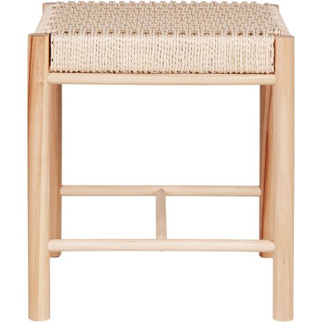 Tabouret en bois et corde H46,5cm - Naturel - ABANO (1/6)