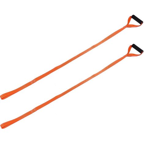 Lot de 2 cordes de traction pour cerfs, charges lourdes jusqu'à 77 kg (170 lb), poignée ergonomique, sangle de traction portable pour le remorquage. (1/4)