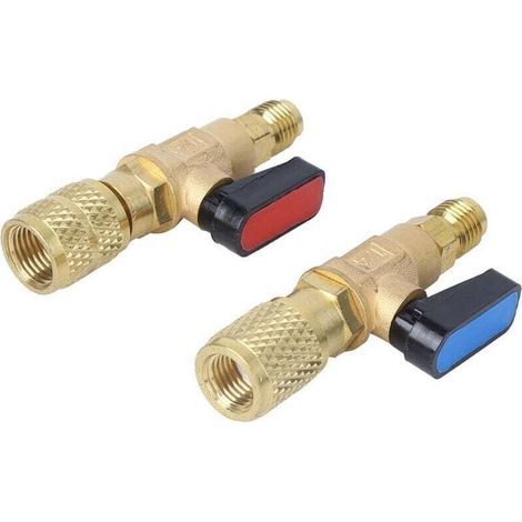 Ej.Life Kältemittelventil Klimaanlage Ladeschlauch Adapter Kugelhahn für R22 R410A (1/4)