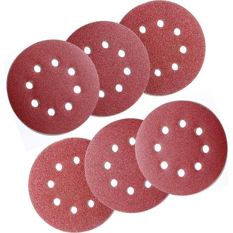 Disque de Ponçage Papier Abrasif,60 Pièces,Disques Abrasifs de 125mm avec 8 Trous,Grain P40/60/80/120/180/240,pour Ponceuses orbitale (10 disques par taille de grain) GROOFOO (1/5)
