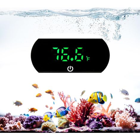 Thermomètre d'aquarium Digital LED, Mini Thermomètre Numérique Extérieur Haute Précision 0.1°C, Écran Vert Ultra-Lisible, Capteur de température, Pour Aquarium, Eau Douce, Eau de Mer et Terrarium (1/5)