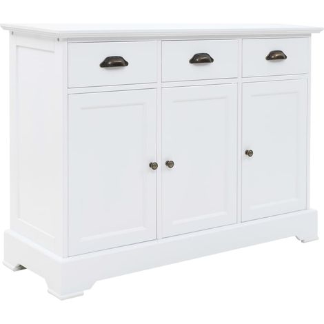 Sideboard mit 3 Türen MDF und Kiefernholz 105x35x77,5 cm