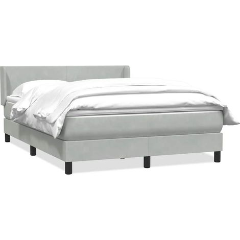 Maison Exclusive - Giroletto a Molle con Materasso Grigio Chiaro 160x210cm Velluto
