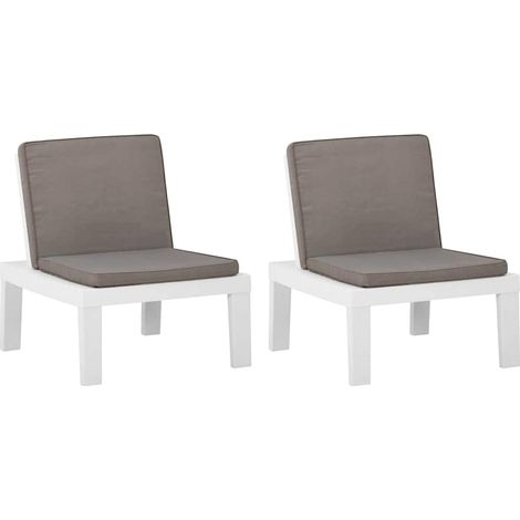 Maison Exclusive - Sillones de jardín con cojines 2 unidades plás (1/5)