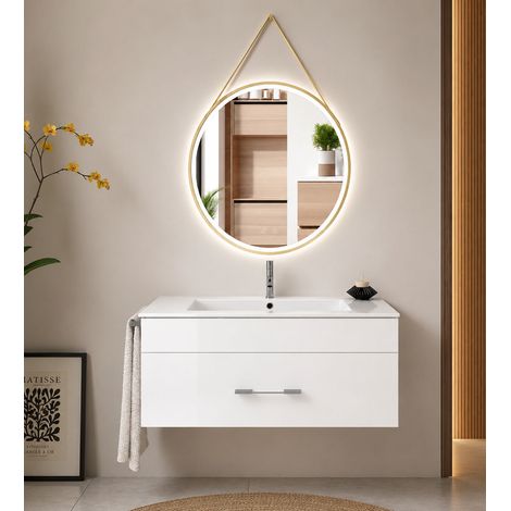 Mobile bagno con lavabo ORIGENBATH FLORENCIA senza specchio 60x35 cm bianco (1/5)