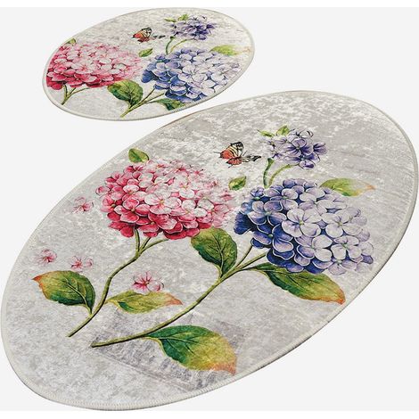 Set Badematten rutschfest waschbar aus Polyester Ortanca (1/4)