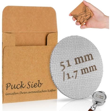 Puck Screen 51 mm, Puck Screen 51 Puck Sieb 1 pièce Filtre à café fritté pour porte-filtre à café expresso Accessoires 1,7 mm Épaisseur 150 μm Acier inoxydable 316 Réutilisable Inoxydable (1/5)