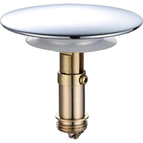 Bouchon éVier Bouchon Vidange Universel Baignoire Bouchon Vidange pour Baignoire MéTal 66 Mm, Bouchon Universel, pour éVier, Douche, Baignoire, en Laiton Durci avec Une Finition ChroméE, Antirouille (1/5)