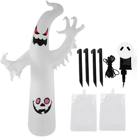 Aufblasbarer Halloween-Geist (2,4 m) mit bunten LED-Lichtern – Gartendekoration, wasserdicht (IP44), 100–240 V (australischer Stecker) (1/5)