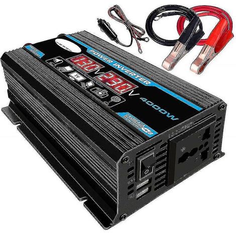 Onduleur à onde sinusoïdale pure 12 V/220 V, transformateur 4 000 W avec télécommande et double sortie (1/2)