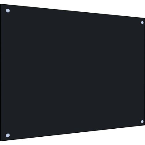 Maison Chic – Dosseret de cuisine fond de hotte noir 80 x 60 cm – Verre trempé résistant à la chaleur – Protection anti-éclaboussures