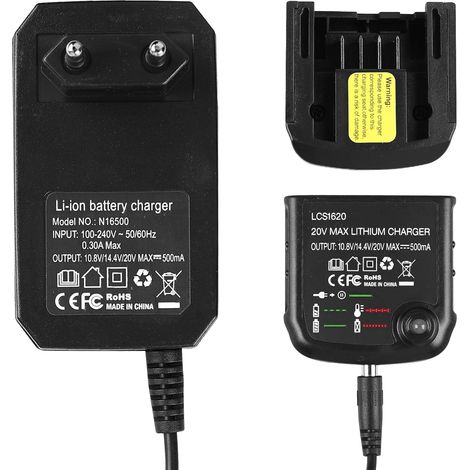 Ladegerät kompatibel mit Black & Decker 10,8V-20V, WIYETY Ladegerät für Li-Ionen-Akkus LBXR20-OPE, LB20, LBX20, LBX4020, LBXR2020-OPE, BL1514, LBXR114