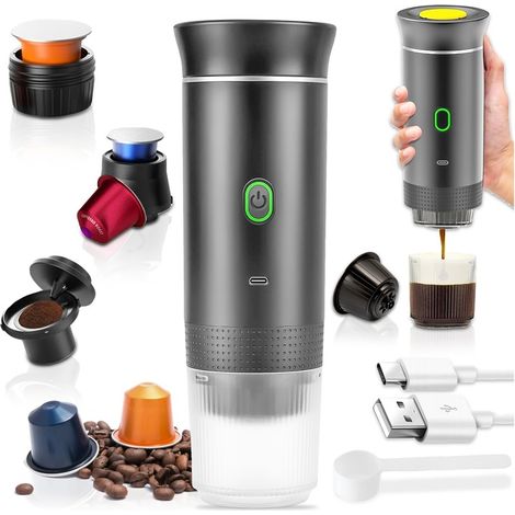 CAPSULE MACINATE PER CAFFÈ MACINATO 3 IN 1 PER MACCHINA DA CAFFÈ PORTATILE DA TURISMO