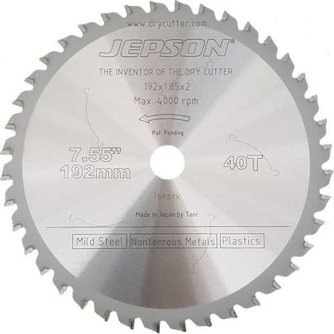 JEPSON Lame de scie carbure Ø 192 mm acier - 719240 - 192 mm - 40 dents - 1.8mm x 20 mm