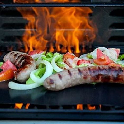 Tapis de Barbecue - USTENSILE - Reutilisable - Antiadhérent - Résistant à Haute Température - Set de 5 (1/4)