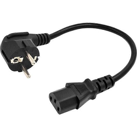 Câble d'alimentation européen C13 pour PC, ordinateur, moniteur, imprimante, TV (0,6 m, prise européenne) (1/5)
