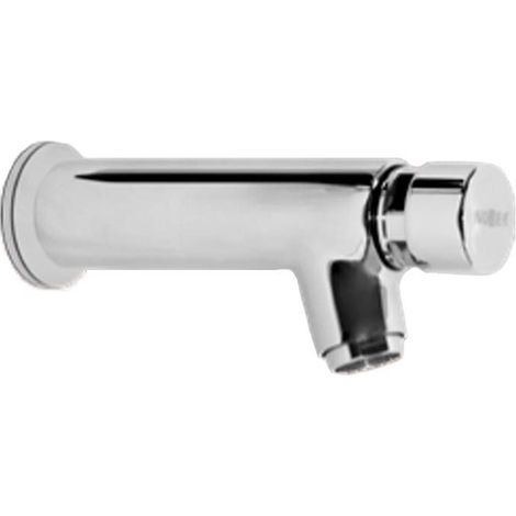 Rubinetto temporizzato a parete in ottone cromato CW617N nofer 07440.N