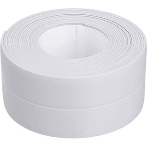 Ruban étanche PVC Ruban Adhésif Blanc 3.2m3.8cm Bande Etancheite Autocollante pour Cuisine Bonde de Lavabo Salle de Bain (1/4)