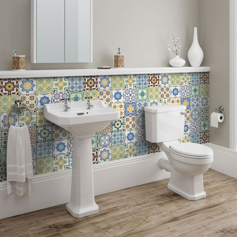 Sticker Mural Carrelage adhésif Cuisine Salle de Bain - 60 STICKERS CARREAUX DE CIMENT AZULEJOS SYLVIO - 60stickers20x20cm (1/5)