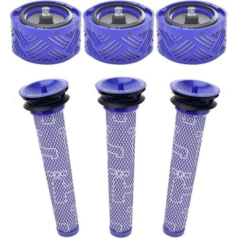 6er-Pack Ersatz-HEPA-Filter für Dyson V6 DC58 DC59 DC62 DC72 DC74 SV03 SV04 SV05 SV06 SV07 SV08 SV09 Absolute Animal Motorhead Staubsauger Teilenummer 965661-01, 966741-01