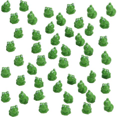 Lot de 50 mini figurines de grenouilles vertes pour décoration de jardin. (1/5)