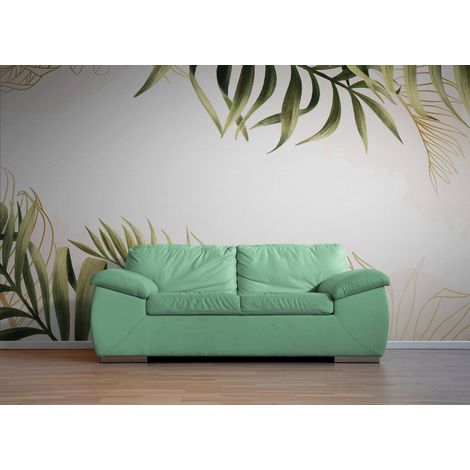 Papier Peint Tropical - Feuillage Doré - 150 x 250 cm (1/2)