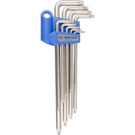 KING TONY TORX  9szt.1127  OTW.  UCHWYT PLASTIKOWY T10,T15,T20,T25,T27,T30,T40,T45,T50.