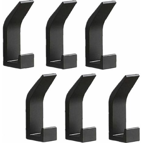 6er-Set Wandhaken, Handtuchhaken, Türhaken, kein Bohren erforderlich, Kleiderhaken aus Aluminium, selbstklebende Wandgarderobe, schwarz