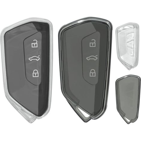 Couvre Clef Etui a Clef, 2 Pièces Coque Clé, Etui Cles Étui Clés Adapté pour Golf 8 MK8 GTE GTI ID.3 ID.4 Seat Leon MK4 Tarraco Ateca, Coque de Protection en TPU Souple pour Cle de Voiture
