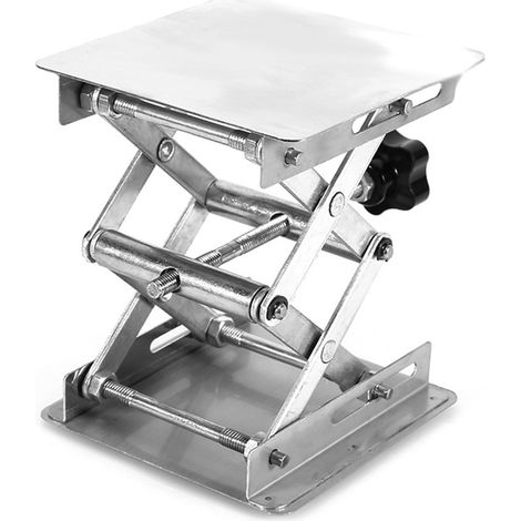 Plateforme élévatrice de laboratoire 100 x 100 mm, support à ciseaux en acier inoxydable (1/5)