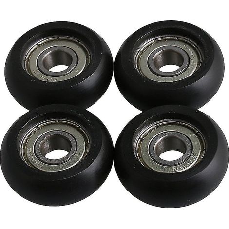 4 jeux de poulies de guidage en acier à roulement noir, roulements à billes 8x32x12 mm (1/2)