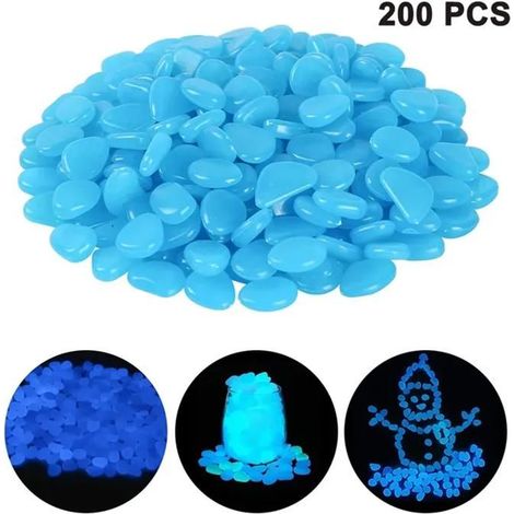 200 galets phosphorescents extérieurs jardin pelouse recharge solaire-EASS