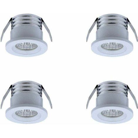 Lot de 4 mini spots LED encastrables, 3 W, blanc chaud Blanc (1/3)