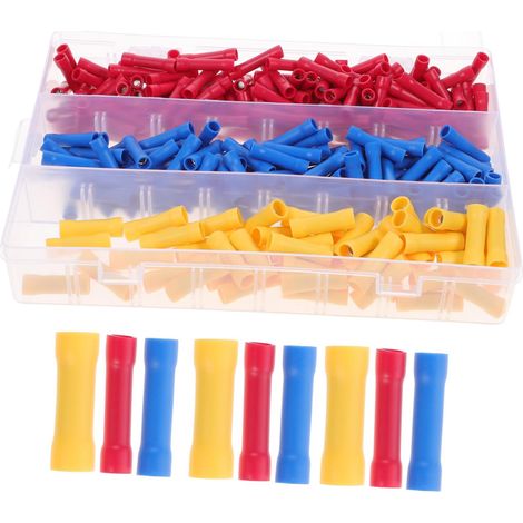 Connecteurs à Sertir Isolés pour Câbles Awg Assortiment de Cosse Électrique Bout à Bout avec Isolation Bornes de Raccord Rapide pour Fils Souples Kit (1/5)