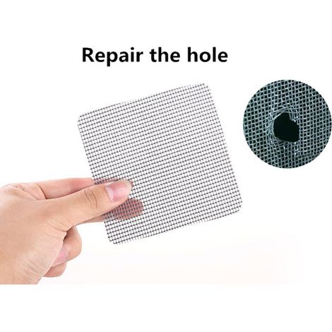 Lot de 10 autocollants réparation moustiquaire, anti-moustiques pour fenêtre, porte grillagée, trous de moustiquaire, filet de réparation adhésif. (1/5)