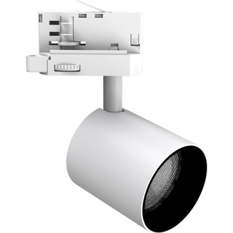 Spot LED sur Rail Blanc Triphasé 24W 36° TRIAC Dimmable - Blanc Chaud 2300K - 3500K - SILAMP