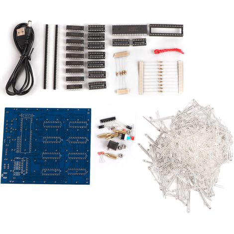 DIY 3D-Lichtwürfel-Set mit 8x8 LEDs, weißen und blauen Lichtstrahlen, kreative Beleuchtung (1/5)