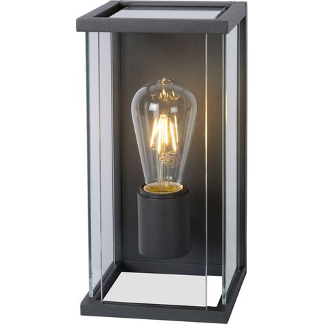 Lucide applique esterna CLAIRE-LED E27 IP54 nera vetro (1/5)
